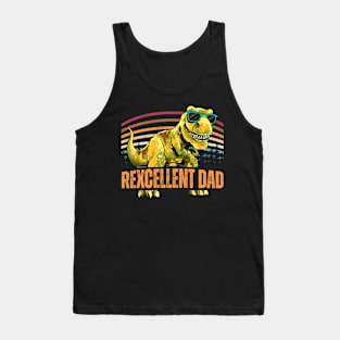 Rexcellent Dad Retro Dinosaur T-Rex Gift For Dad father day Tank Top